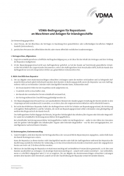 VDW Bedingungen für die Montage von Maschinen für Inlandsgeschäfte (VDW 502 A)