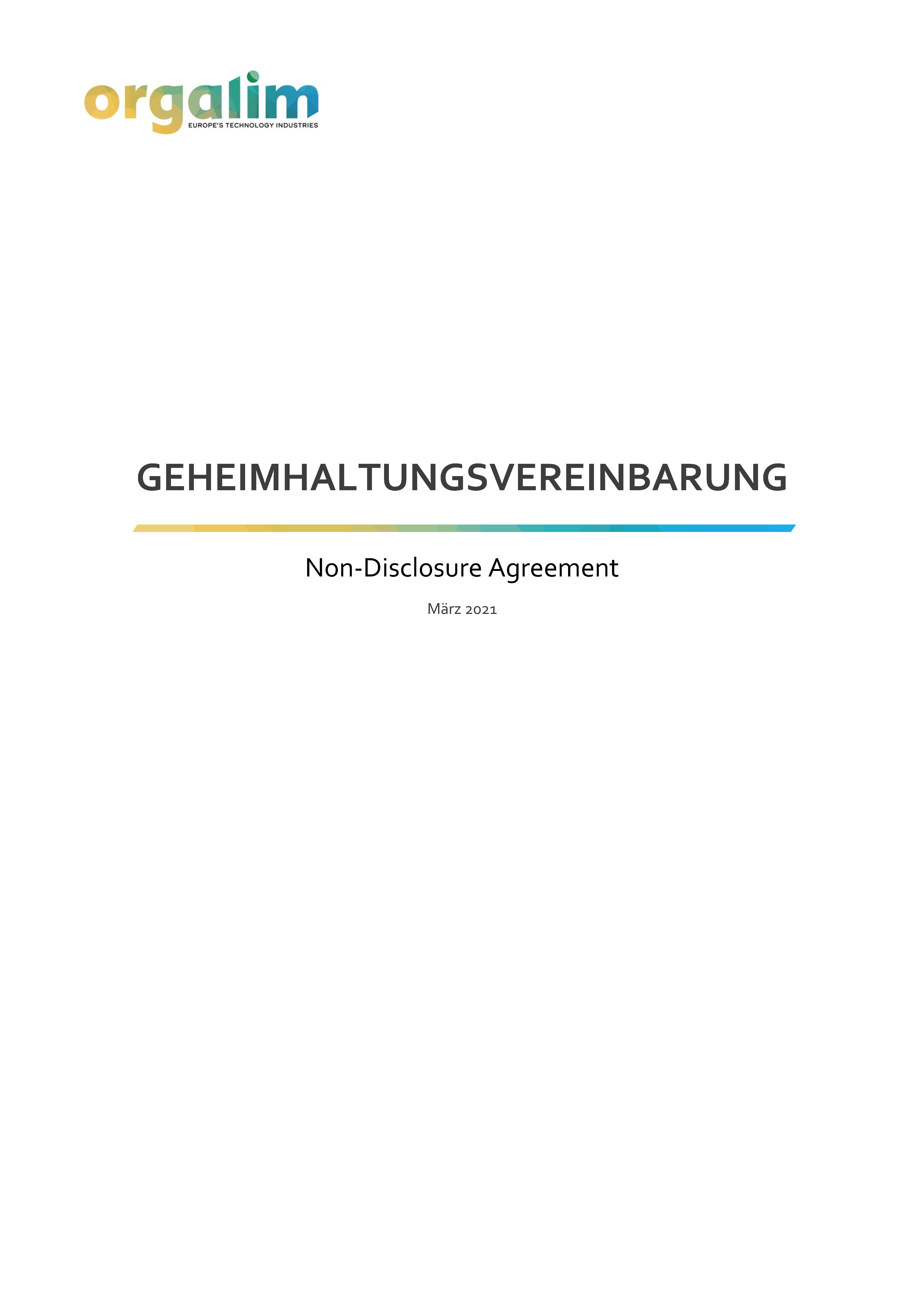 Geheimhaltungsvereinbarung / Non-Disclosure Agreement