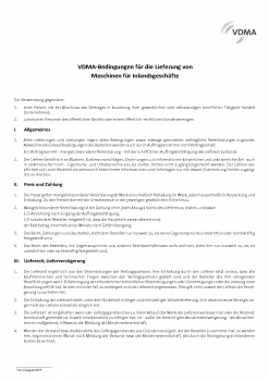 VDMA Bedingungen für die Lieferung von Maschinen für Inlandsgeschäfte