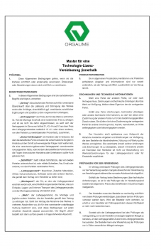 Muster für eine Technologie-Lizenz-Vereinbarung (innerhalb EU/EWR)