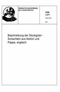 FEM 2.271 Beschreibung der Stückgüter - Schachteln aus Karton und Pappe