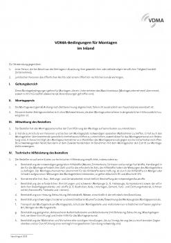 VDMA Bedingungen für die Montage von Maschinen für Inlandsgeschäfte